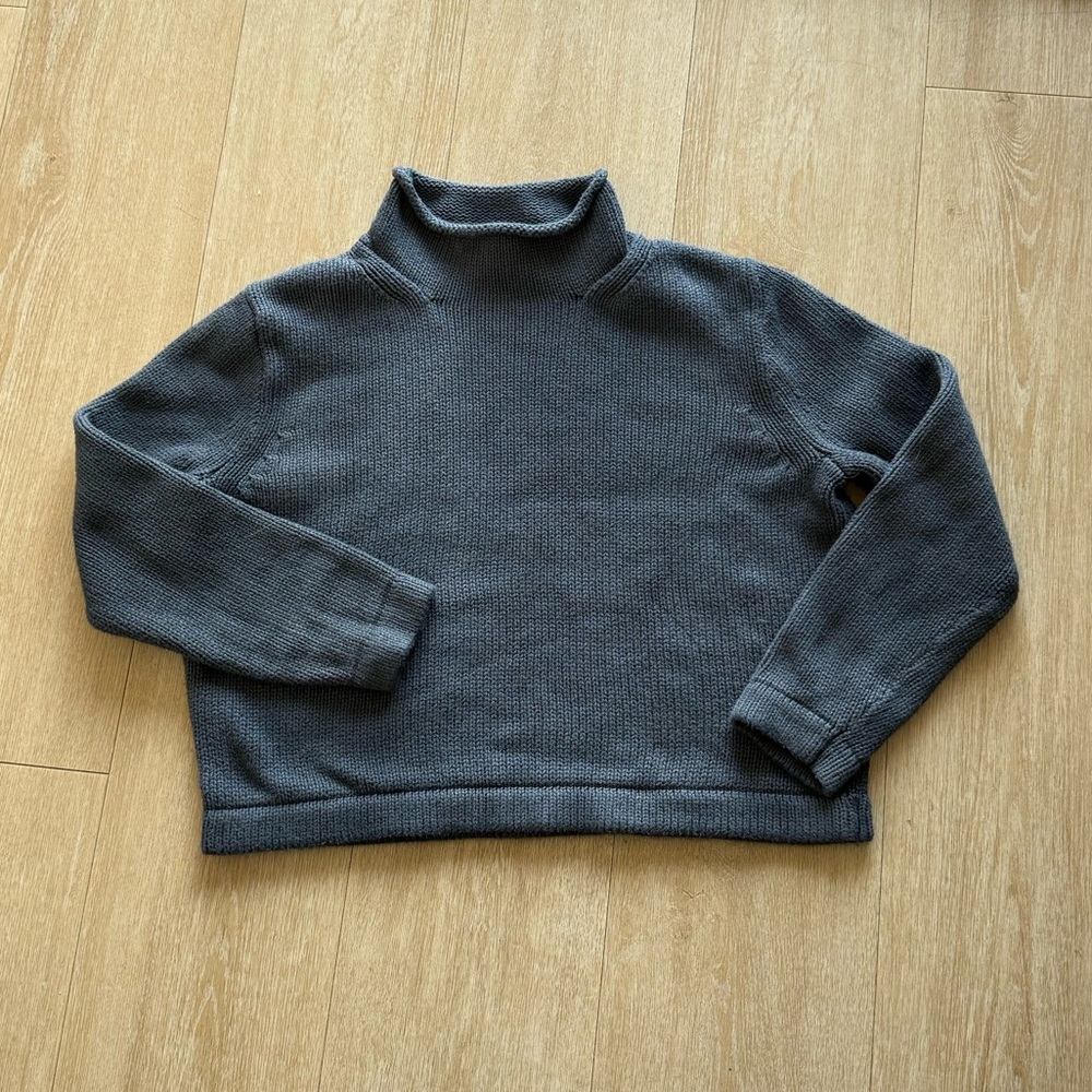 Jcrew Cozy Charcoal Rolled Neck Sweater
